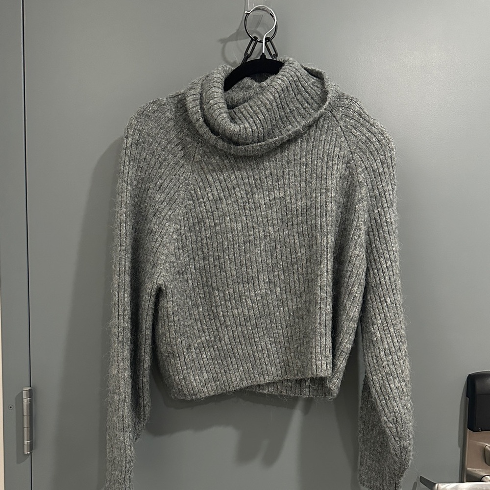 Old Navy Heather Gray Cowl Neck Sweater